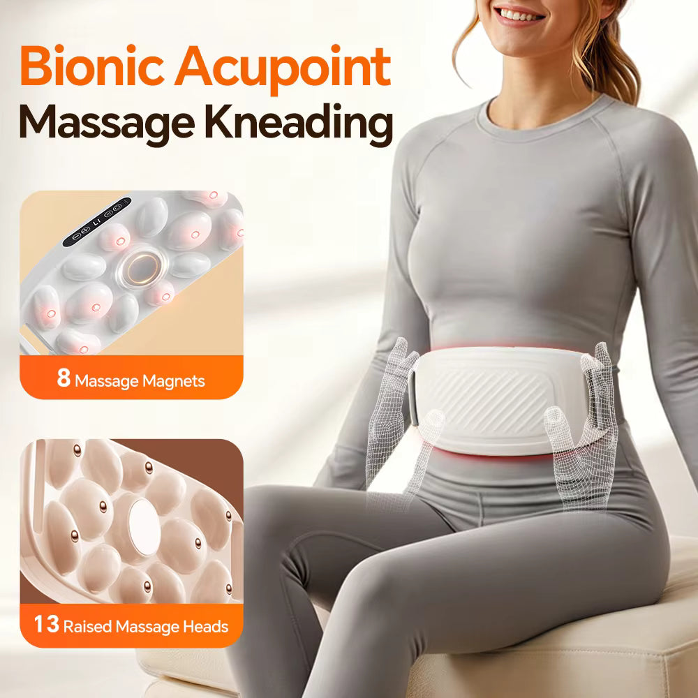 Electric Abdominal Massager with Heat & Twin-Motor Kneading