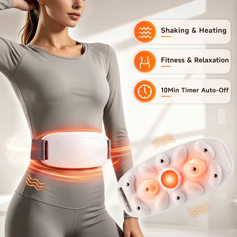 Electric Abdominal Massager with Heat & Twin-Motor Kneading