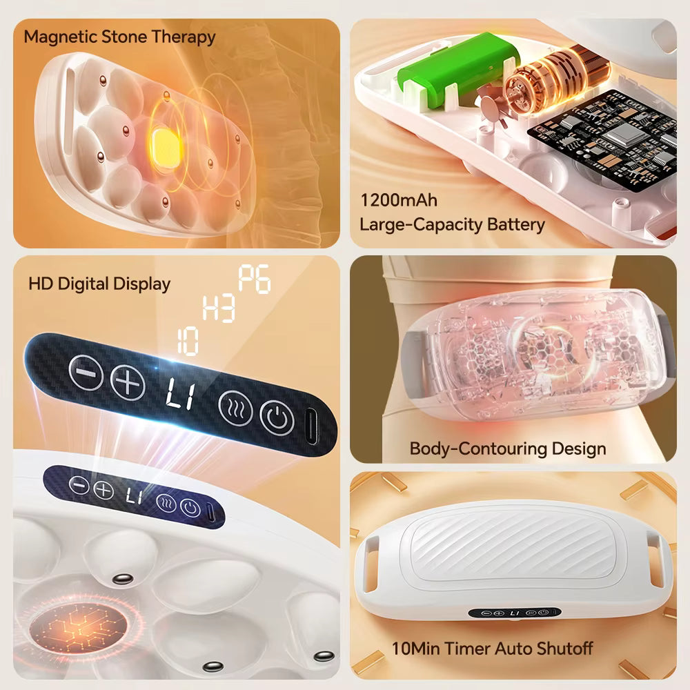 Electric Abdominal Massager with Heat & Twin-Motor Kneading