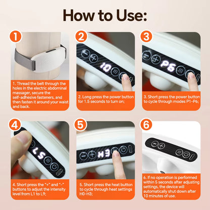 Electric Abdominal Massager with Heat & Twin-Motor Kneading